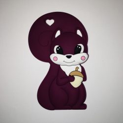 Szederlila mókus szilikonrágóka