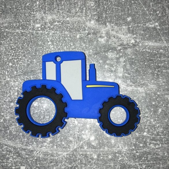 Kék traktor szilikonrágóka