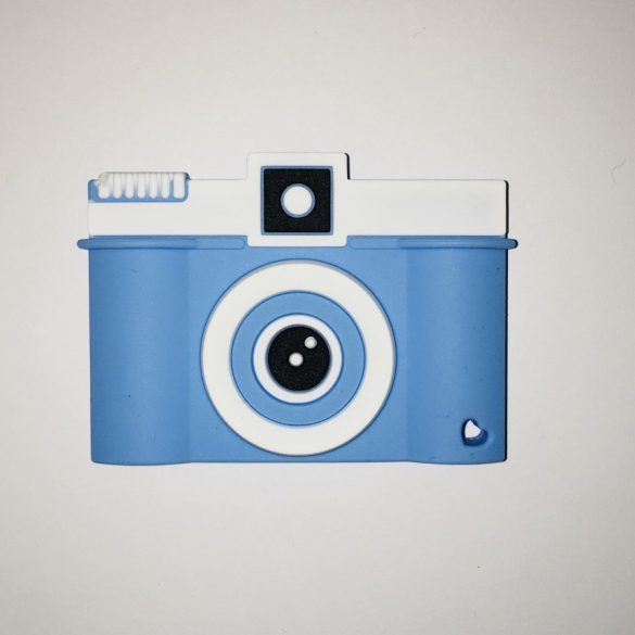 Kék fényképezőgép szilikonrágóka