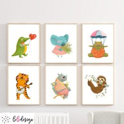   Vár a dzsungel  szett krokodil koala víziló tigris orrszarvú lajhár