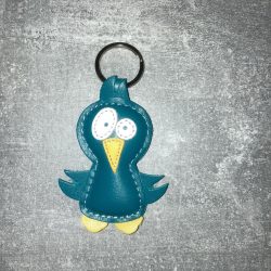 Fooly, a zöld madár bőrkulcstartó