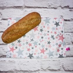 Szendvicstasak maxi méretben rózsaszín csillagos