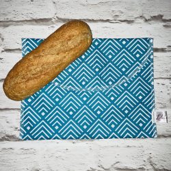 Szendvicstasak maxi méretben türkiz-fehér geometrikus