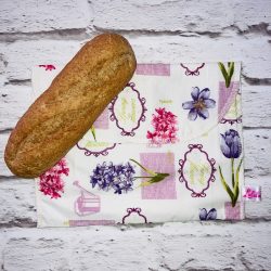 Szendvicstasak maxi méretben lila-rózsaszín virágos