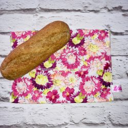 Szendvicstasak maxi méretben pink virágos