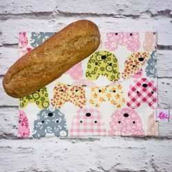 Szendvicstasak maxi méretben rózsaszín macis