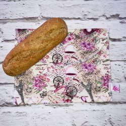 Szendvicstasak maxi méretben barna-rózsaszín Párizsos