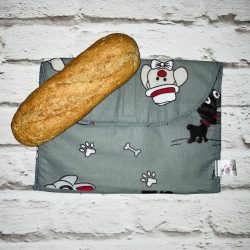 Szendvicstasak maxi méretben sötétszürke kutyás