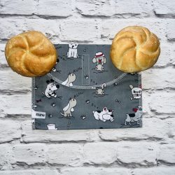 Szendvicstasak maxi méretben sötétszürke kutyás