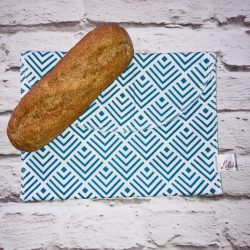 Szendvicstasak maxi méretben fehér-türkiz geometrikus