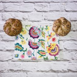 Szendvicstasak maxi méretben sárga-lila virágos