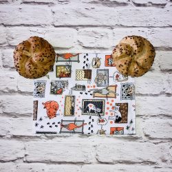 Szendvicstasak maxi méretben narancs cicás