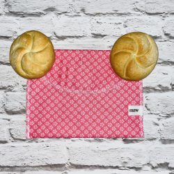 Szendvicstasak maxi méretben rózsaszín virágos-rombuszos