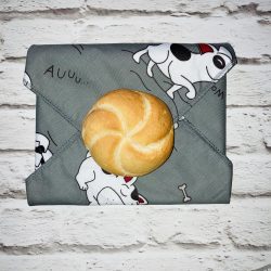 Textilszalvéta sötétszürke kutyás